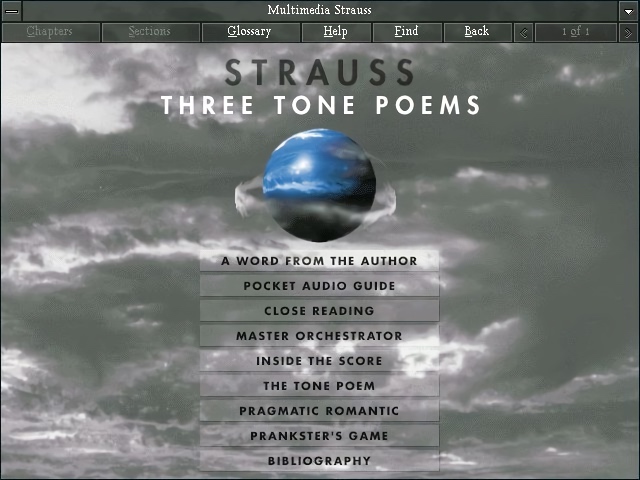 Microsoft Multimedia Strauss: Three Tone Poems Main Menu (1995)